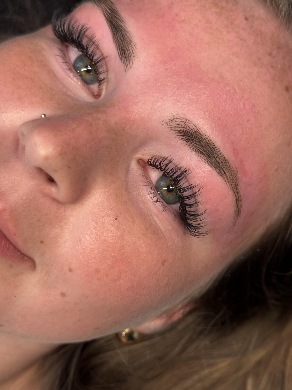 Fluffy volume lash set on a Greater Sudbury client